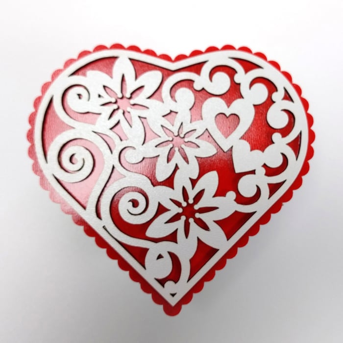 Cutie din lemn pentru bijuterii, alb/rosu [7]