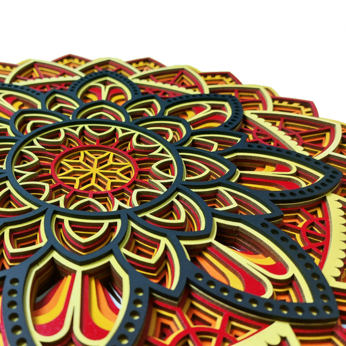 Mandala multistrat din lemn, 38 cm [3]