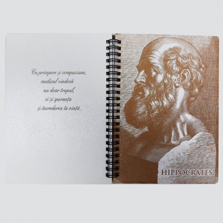 Agenda A5, cu coperti din lemn, model Hippocrates [1]