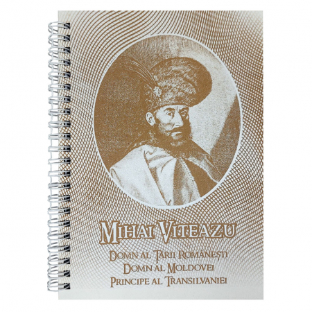 Agende cu coperti din lemn - Agende A5 cu coperti gravate, din lemn, model Mihai Viteazu
