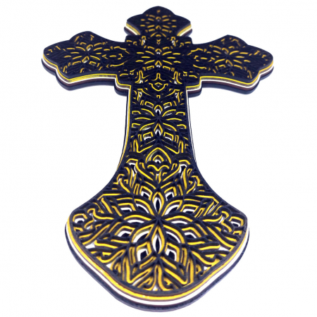 Crucifix multistrat, din lemn, 29x20 cm [3]