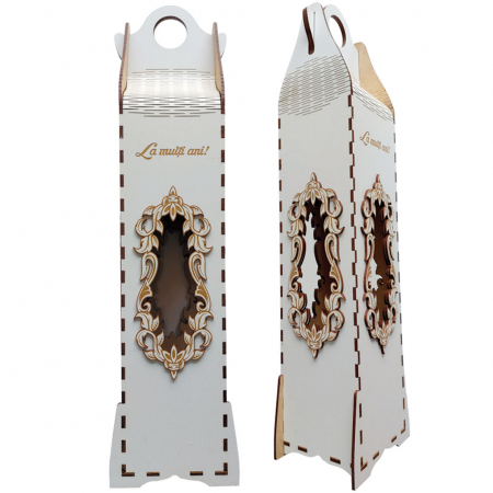Cutii de lemn pentru vin - Cutie de lemn pentru sticla de vin, 47x14.5 cm