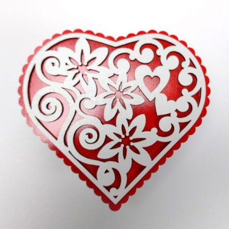 Cutie din lemn pentru bijuterii, alb/rosu [6]