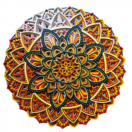 Mandale - Mandala multistrat din lemn, 38 cm