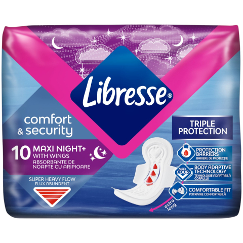 Igiena feminina - Absorbant Libresse maxi night 10buc