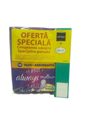 Igiena feminina - Absorbante always 12buc + Discreet 20buc