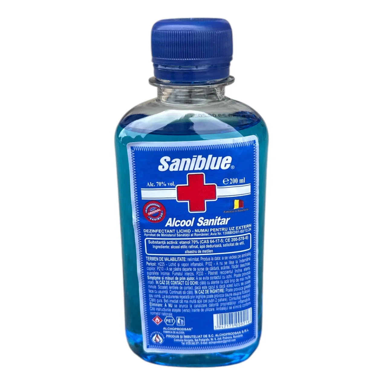 Dezinfectanti suprafete - Alcool sanitar Saniblue 200ml