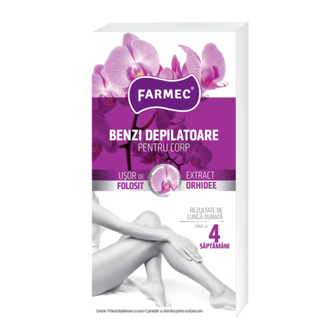 Epilare / depilare - Benzi depilatoare Farmec 14buc + 2serv orhidee