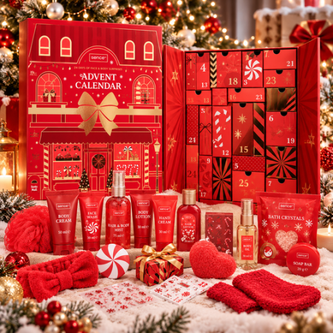 Ingrijire personala - Calendar Advent Sence Christmas Treats, 24 Produse Cosmetice pentru Față și Corp, Set Cadou Crăciun
