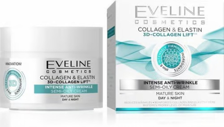 Creme & Lotiuni - Crema fata Eveline 3D Anti rid colagen elastin 50ml