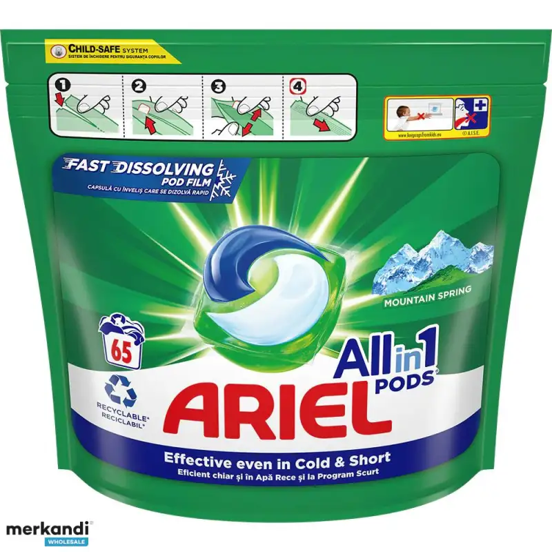 Detergent capsule - Detergent Ariel capsule 65 buc Mountain Spring