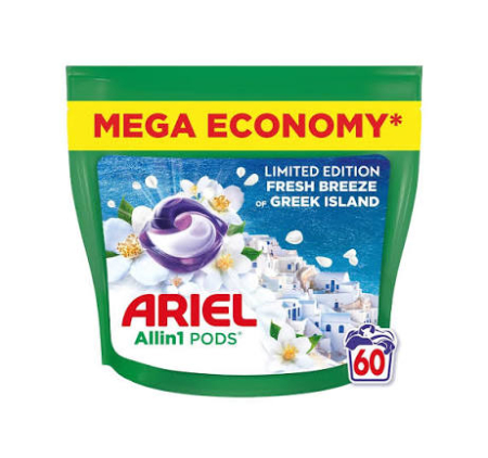 Detergenti rufe - Detergent capsule Ariel Fresh Breeze of Greek Island 60 buc
