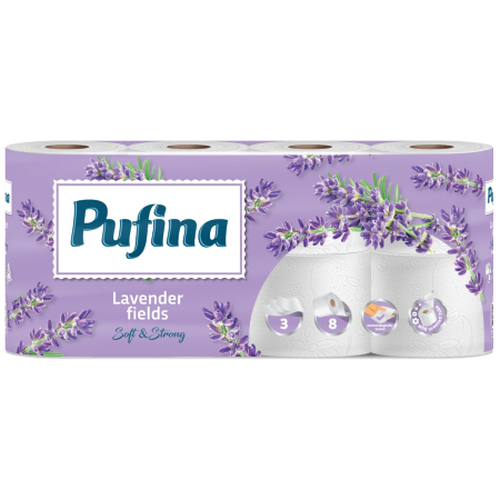 Hartie & Consumabile - Hartie igienica Pufina Lavanda 8 role 3str