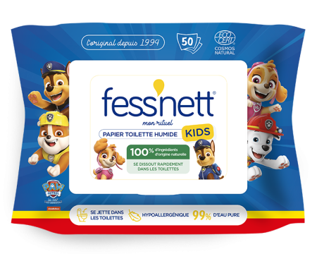 Bebelusi & Copii - Hartie igienica umeda copii Fessnett Paw Control 50buc