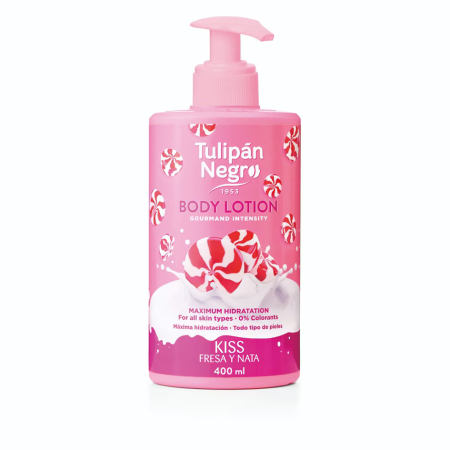 Creme & Lotiuni - Lotiune corp Tulipan Negro pompita Fresa&Nata 400ml