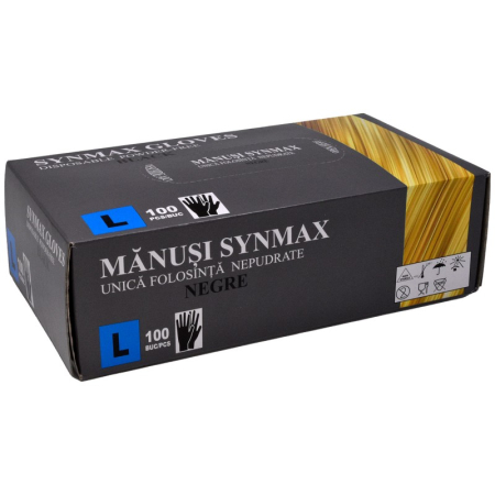 Folii & consumabile - Manusi Synmax Negre L 100buc/cutie