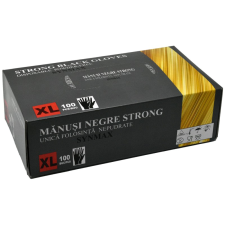 Folii & consumabile - Manusi Synmax Negre XL 100buc/cutie