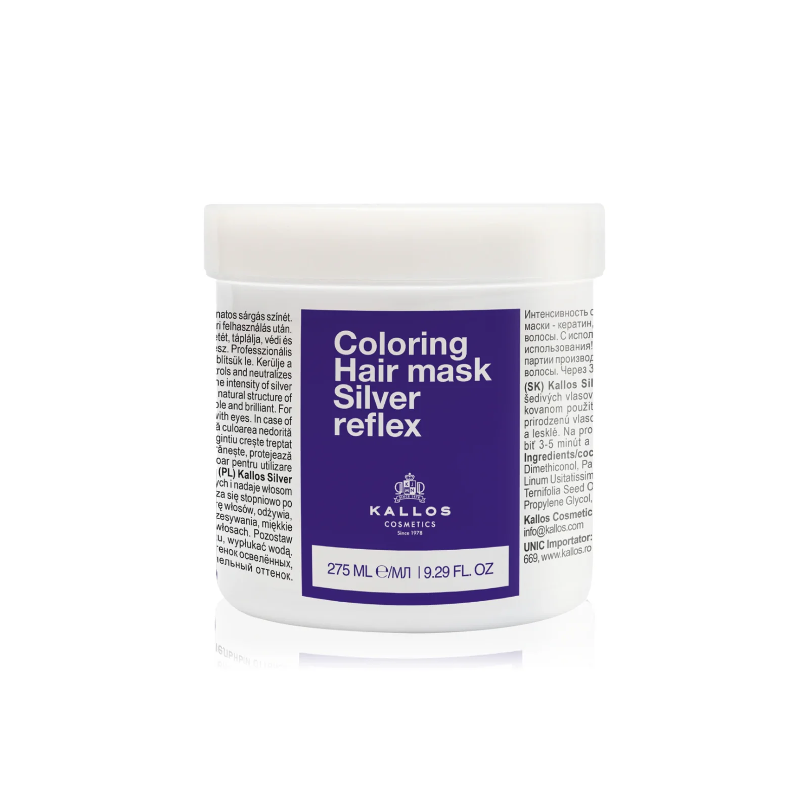 Masca de par - Masca de par nuantatoare Kallos Silver 275ml