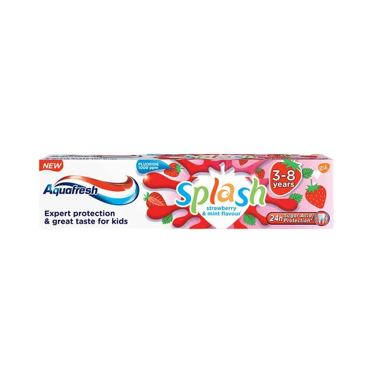 Igiena orala - Pasta de dinti AquaFresh Splash 3-8 ani Strawberry 50ml