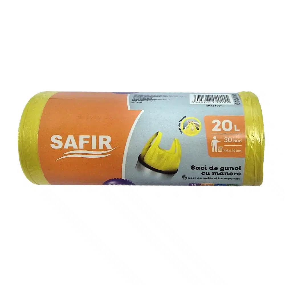 Saci menaj - Saci Menajeri Safir cu Mânere, 20L, 30 Bucăți