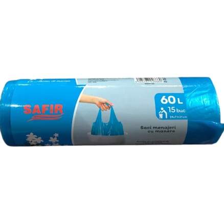 Hartie & Consumabile - Saci menaj Safir 40buc 60L