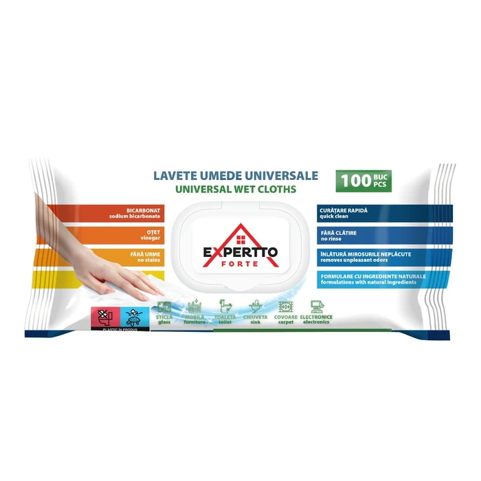 Folii & consumabile - Servetele cu bicarbonat si otet Expertto 100buc