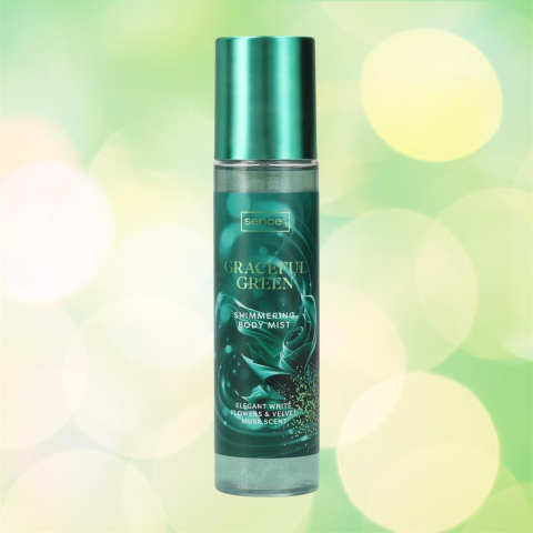 Ingrijire personala - Spray corp cu sclipici Sence Graceful Green 200ml