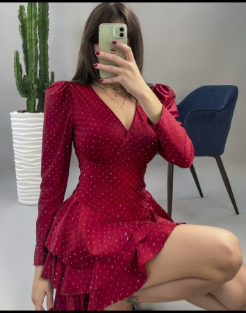 ROCHII - Rochie Royale cu cristale argintii