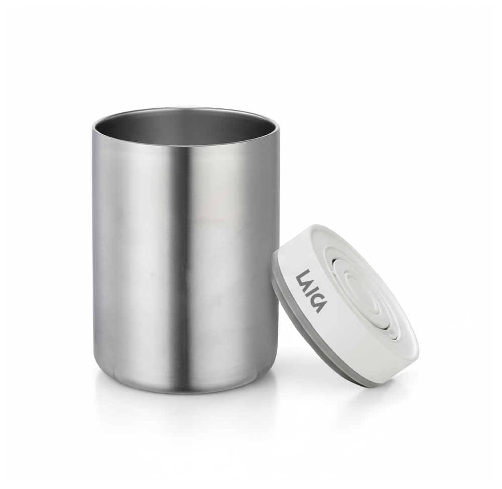 NOU: Borcan din inox cu vidare automată Laica VT3309, 0,8 L, păstrează prospețimea, textura și aroma intacte [2]