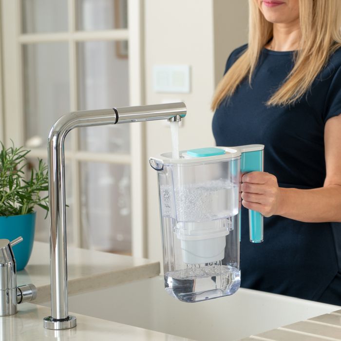 Cana filtranta de apa Aqua Optima Perfect Pour, albastru, 2,4 litri [3]