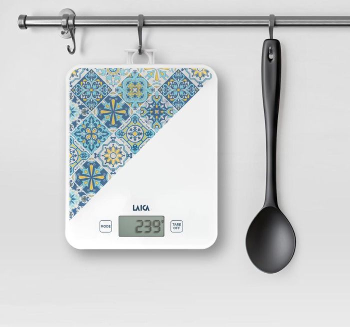 Cantar electronic de bucatarie Laica KS5013, 10 kg, albastru, design mediteraneean [3]