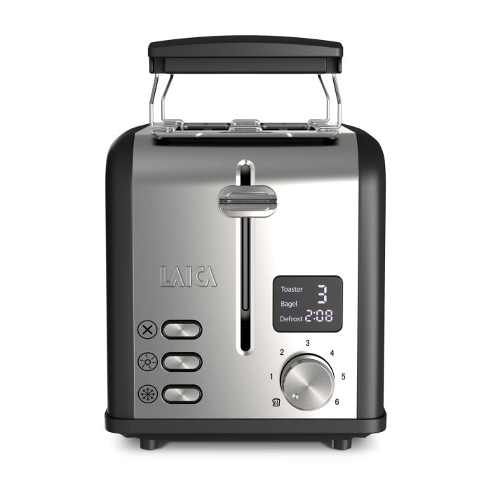 Prajitor de paine Laica HI1000, 2 felii, 6 niveluri, defrost, reheat, 880W [2]