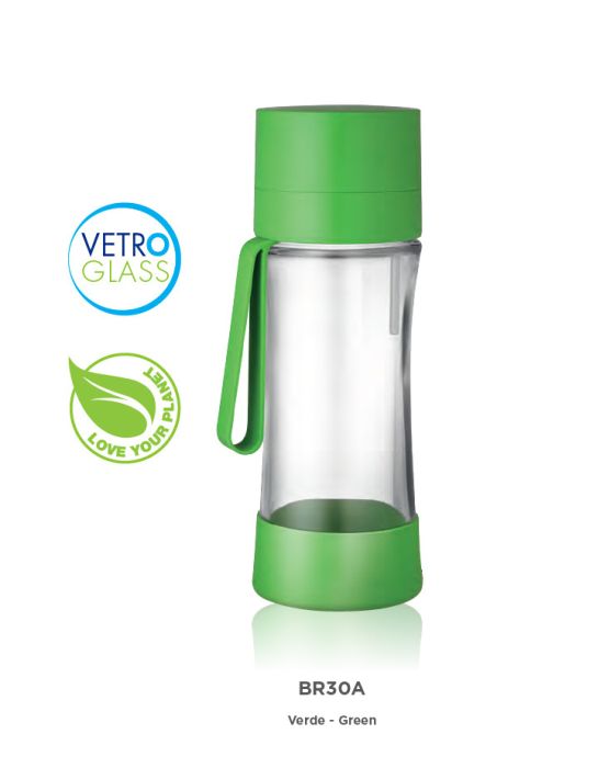 Sticlă filtrantă Sport myLaica, din sticlă, 0,50 litri, portabilă, Verde [3]