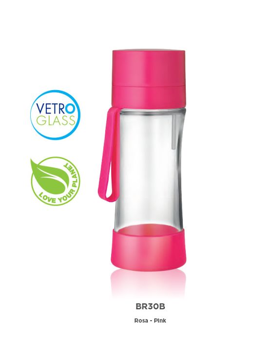 Sticlă filtrantă Sport myLaica, Sticlă, 0,50 litri, portabilă, Roz [3]