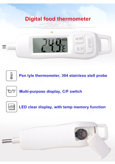 Termometru cu sonda penetranta Katter KR40, pentru bucatarie, alb, 14 cm [3]