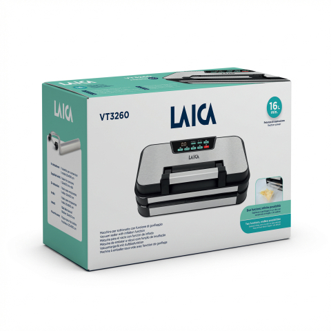 NOU: Aparat de ambalare in vid Laica VT3260, 16L/min, 125W, functie umflare, pompa dubla, pulse vacuum, sigilare dubla, [6]