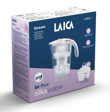 Stream Colors - 2,3 litri - Cana filtranta de apa Laica Alka, 2.3 litri, Alb, pentru apa alcalina