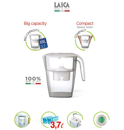 Cana filtranta de apa Laica BIG Roma, 3.7L, + 4 cartuse filtrante [1]