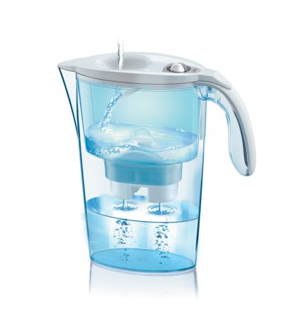 Stream Colors - 2,3 litri - Cana filtranta de apa Laica Mechanical, Alb, 2.3 litri