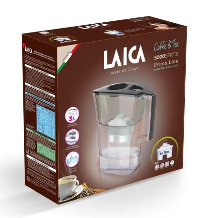 Prime Line - 3 litri - Cana filtranta de apa Laica Prime Line, formula speciala Tea & Coffee, 3 litri