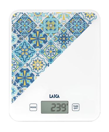 Cantare de bucatarie - Cantar electronic de bucatarie Laica KS5013, 10 kg, albastru, design mediteraneean