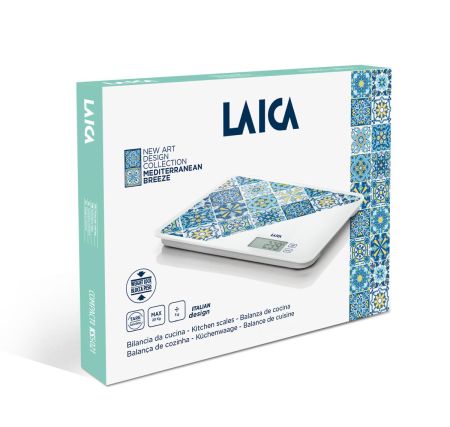 Cantar electronic de bucatarie Laica KS5021, 20 kg, albastru, design mediteraneean [1]