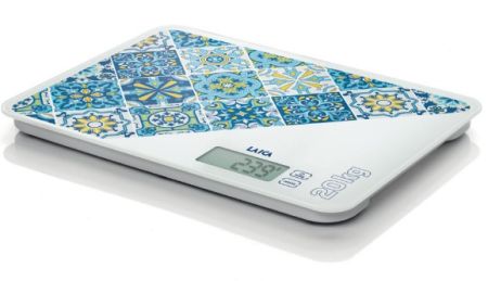 Cantare de bucatarie - Cantar electronic de bucatarie Laica KS5021, 20 kg, albastru, design mediteraneean