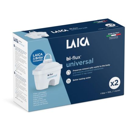 Filtre Bi-Flux - Cartuse filtrante Laica Bi-flux Universal, pachet 2 buc, compatibil Brita