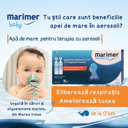 Marimer Inhalatii 2,2%, 30 unidoze x 5 ml, apa de mare hipertonica [1]