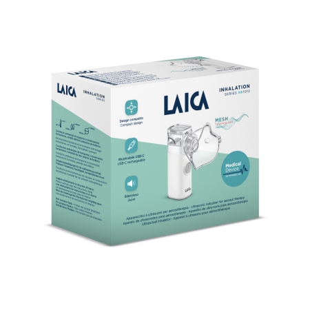 NOU: Aparat de aerosoli portabil Laica NE1012, silentios, copii si adulti, reincarcabil la USB [1]