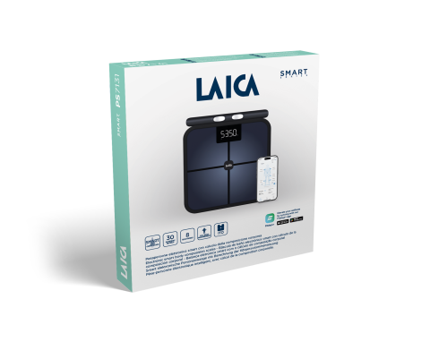 NOU: Cantar Smart compoziție corporală Body Composition Laica PS7131, 180 kg, 30 parametri [9]