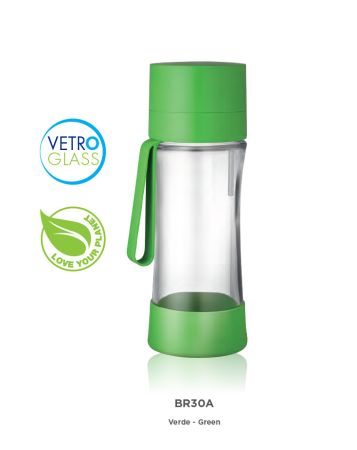 Sticlă filtrantă Sport myLaica, din sticlă, 0,50 litri, portabilă, Verde [2]