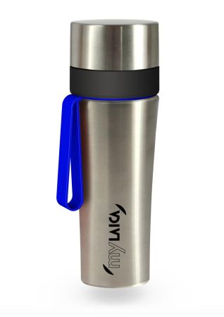 Filtrarea apei - Sticlă filtrantă Sport myLaica, Inox, 0,55 litri, portabilă, Albastru, filtru Fast Disk