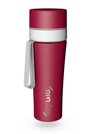 Filtrarea apei - Sticlă filtranta Sport myLaica, Inox, 0,55 litri, portabilă, Rosu, filtru Fast Disk